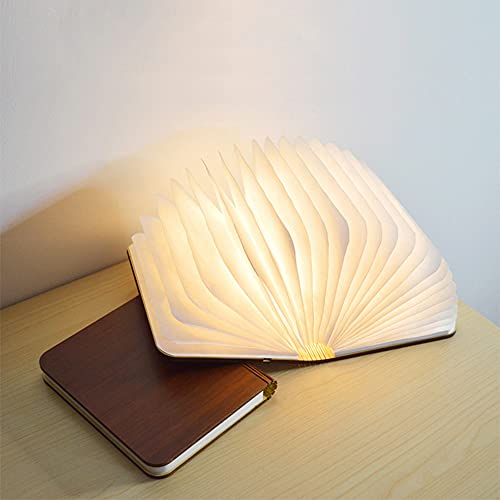 Hölzerne LED Buch Licht Faltbare Buchlampe, Dekorative Buchlicht Magnetisches USB Aufladbare Schreibtisch Lampe Geschenk Lichter Nachtlicht von TopHomer