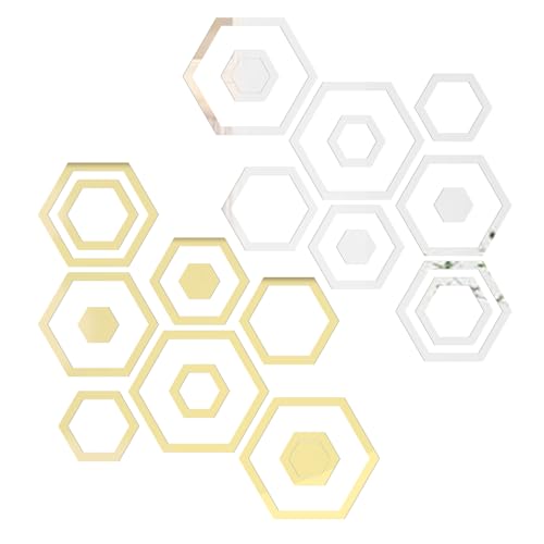 Kreisspiegel-Wanddekor-Aufkleber, 96Stück, abnehmbare Acryl-Spiegelaufkleber, selbstklebende Spiegel-Acryl-Wandaufkleber für Zuhause, Wohnzimmer, Schlafzimmer (Gold+Silber) von TopHomer
