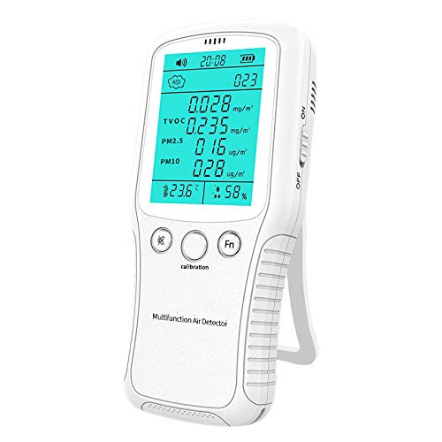 Luftqualitätsmonitor, Home Air Quality Monitor LCD Display Multifunktions Indoor Air Quality Monitor für PM2.5, PM10, HCHO, TVOC, CO2 von TopHomer