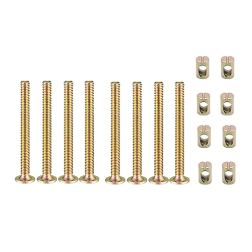 M6 x 60 mm Möbelschrauben-Set, 8 Stück, Karbonstahl, Möbelverbinder, Befestigungselement, Innensechskantschraube mit Zylindermuttern für Stuhl, Möbel, Bett von TopHomer