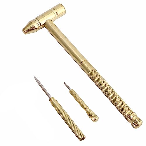 Messinghammer, 5-in-1 Multifunktions-Doppelkopf-Mikrohammer-Set mit Schraubendreher zur Reparatur von Schmuck und Uhren von TopHomer