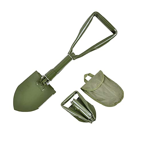 Militärische Klappschaufel, multifunktional, tragbar, Survival-Spaten, mit Tragetasche, für Wandern, Camping, Reisen (47 x 15 cm) von TopHomer