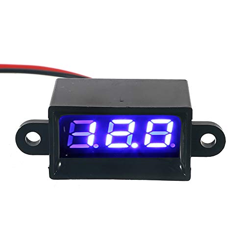 Mini Digital Voltmeter DC 0,28 Zoll LED-Anzeige, Messbereich DC 3,5V-30V Zwei-Draht Spannungsprüfer, 4 Farben: Rot / Gelb / Grün / Blau (Blau) von TopHomer