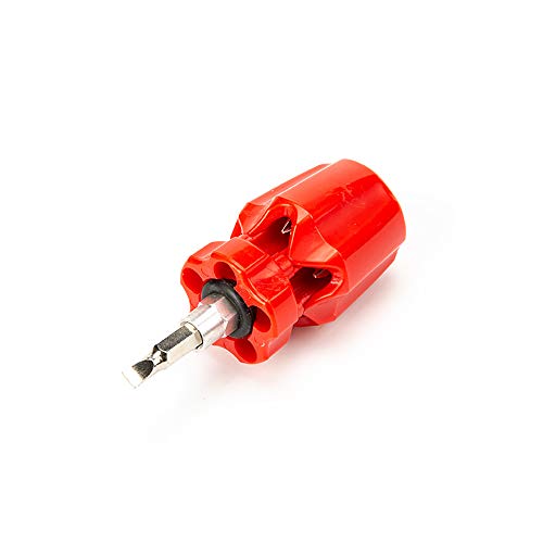 Mini Stubby Schraubendreher Griffsatz 6-in-1 Schraubendreher 2 Farben Aluminium Vanadiumlegierter Stahl ABS für DIY Reparieren Rot/Gelb (Rot) von TopHomer