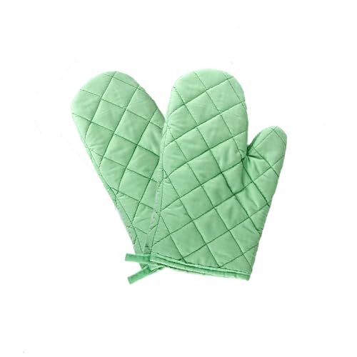 Ofenhandschuhe 1 Paar Hitzebeständige Mikrowellen-Ofenhandschuhe mit Aufhängeschlaufe, rutschfeste Küchenhandschuhe zum Grillen Kochen Backen (Grün) von TopHomer