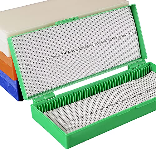 Pathologische Mikroskop-Schiebebox, PP-Kunststoff, Pathologische Schiebebox, kann 50 Stück Slide/Box Mikroskop-Glashalter Slide Box Aufbewahrung für Labor, Ausrüstungsbedarf von TopHomer