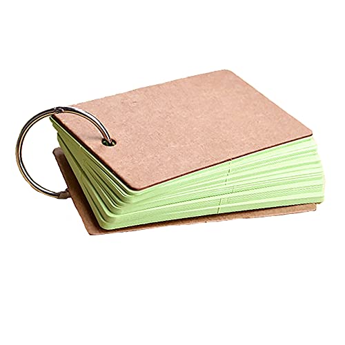 Revision Study Cards, Mini Index Cards, Blank Flash Cards with Binder Ring, Memo Scratch Pads Lesezeichen DIY Grußkarte, 9cm x 5.5cm, 50 Blatt/Pack, grün von TopHomer