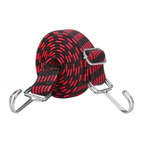 Rot Schwarz Elastisches Bungee-Seil mit Haken, robustes Seil, verstellbarer, elastischer Riemen für Fahrräder, Autos, LKWs, Gepäckträger(1m/3.3ft) von TopHomer