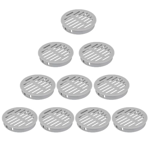 Runde Lüftungsschlitze, 50 mm, grauer Kunststoff, Grillabdeckung, Lüftungsschlitz, Lüftungsschlitz für Badezimmer, Küchenschrank, Kleiderschrank, 10 Stück von TopHomer