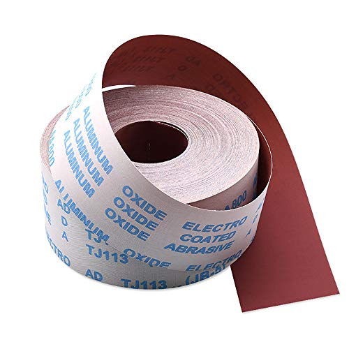 Schleifpapier-Rolle, Körnung 100, Schleifpapier-Rolle, handgedreht, flexibel, weich, für Metall, Glas, Holz, Schleifen, Polieren (1 m Länge, 95 mm Breite) von TopHomer