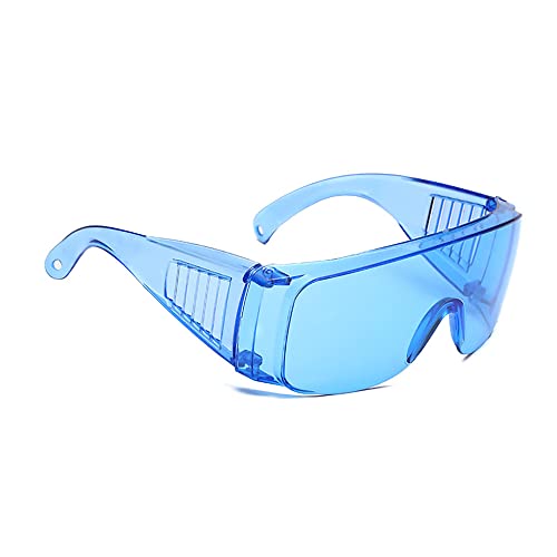 Schutzbrille, Schutzbrille, UV-beständig, Schutzbrille für Werkstatt, Labor und Bau, Blau von TopHomer