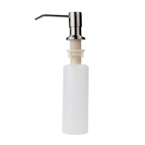 Seifenspender mit eingebautem Spülbecken, Pumpenkopfspender aus Edelstahl, 300 cc, Flüssigwaschmittelspender für Küche, Badezimmer, Geschirrspüler, Silber von TopHomer