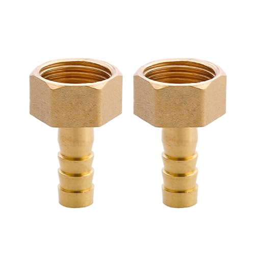TopHomer 2 Stück Messing Schlauchanschluss, G 1/2" Innengewinde Schlauchanschluss Garten Widerhaken Schlauch Rohrverbindung Adapter (10mm) von TopHomer