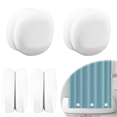 TopHomer 4 Paar Duschvorhanggewichte – stark magnetisch, wasserdicht & rostfrei, Silikon-Saumgewichte für Badezimmer & Außenbereich von TopHomer