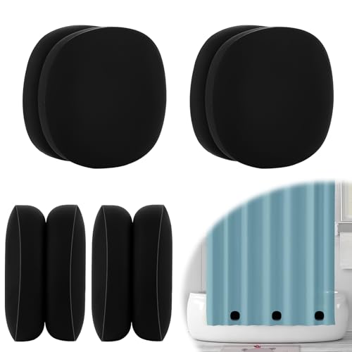 TopHomer 4 Paar Duschvorhanggewichte – stark magnetisch, wasserdicht & rostfrei, Silikon-Saumgewichte für Badezimmer & Außenbereich von TopHomer