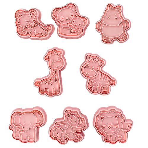 TopHomer Ausstechförmchen Tier, 8 Stück Ausstechformen Keksausstecher 3D Kunststoff Ausstecher Cookie Cutter Plätzchenformen für Kinder, für Tortendeko Kekse Backen (Tier) von TopHomer