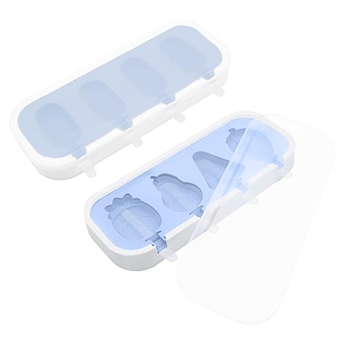 TopHomer Eisformen Silikon, 2 Stück Wiederverwendbares Eis am Stiel Formen Set, BPA-frei Popsicle Molds Set, DIY Eiscreme form/Ice Lolly Ice Pop Mould mit 8 Plastikstangen (Blau) von TopHomer