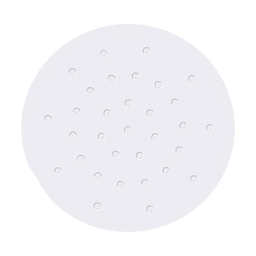 25cm Backpapier für Heißluftfritteuse, Rund 100 Stück Perforiert Airfryer Backpapier Heißluftfritteuse Pergamentpapier Antihaft Kochen für Bambus Dampfkorb Mikrowelle Backofen, Backpapier Weiß von TopHomer
