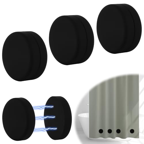 TopHomer Vorhanggewichte für Säume und Dusche, rund, magnetisch, Silikon, wasserdicht und rostfrei, 4 Paar von TopHomer