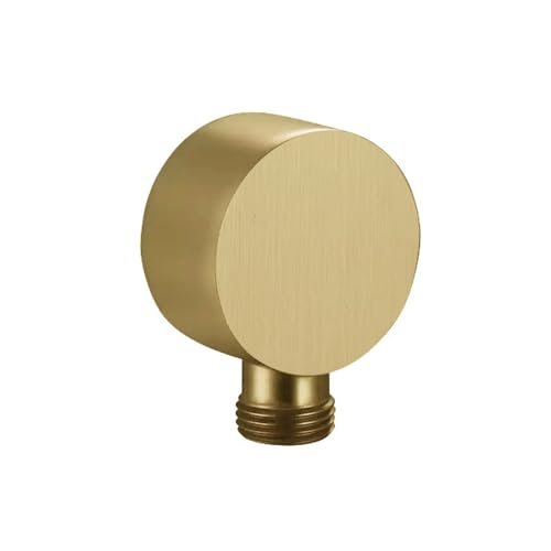 Wandanschlussbogen, G1/2 zoll Brauseschlauchverbinder Handbrause Brauseschlauch Wandauslass Winkelverbinder Rund für Home Hotel Badrom (Gold) von TopHomer