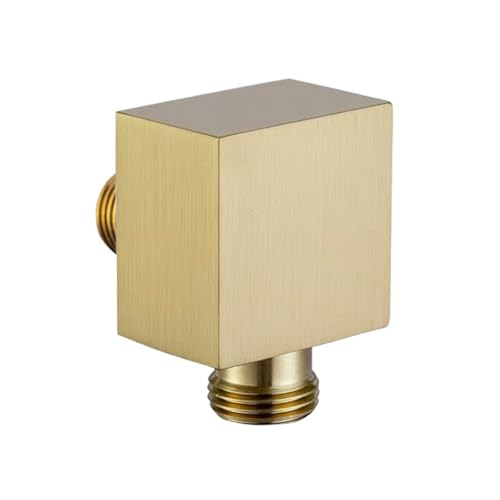 Wandanschlussbogen, G1/2 zoll Brauseschlauchverbinder Handbrause Brauseschlauch Wandauslass Winkelverbinder Quadratische für Home Hotel Badrom (Gold) von TopHomer