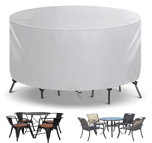 TopIdea Rund Abdeckhaube Gartenmöbel 600D Loungesofa Abdeckung Gartentisch Wasserdicht Abdeckplanen für Gartenmöbel Plane Oxford Gewebe Schutzhülle für Gartenmöbel Loungemöbel Rattanmöbel 90x74cm von TopIdea