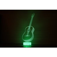 Akustikgitarre 3D Nachtlampe Gitarre Nachtlicht Kinderlicht Led Lampe Geschenk Für Ihn Geschenkidee Geburtstag Musikinstrument von TopLightsArt