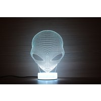 Alien Kopf Geschenk 3D Nachtlampe Nachtlicht Kinder Licht Puppe Illusion Led Lampe Decor Für Ihn Geschenkidee Geburtstag von TopLightsArt