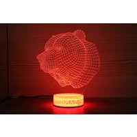 Bärenkralle Bärenkopf Geschenk 3D Nachtlampe Nachtlicht Wohnkultur Illusion Led Lampe Für Ihn Geschenkidee Kindergeburtstag Bär Dekor von TopLightsArt