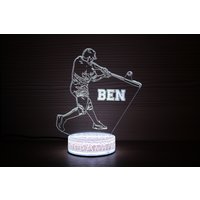Baseball Spieler Geschenke Personalisierte Nachtlampe Geschenk Nachtlicht Kinder 3D Illusion Led Für Geburtstag von TopLightsArt