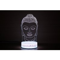 Buddha Statue Kopf Diwali 3D Nachtlampe Nachtlicht Kinder Licht Led Lampe Geschenk Für Ihn Geschenkidee Wandkunst von TopLightsArt