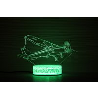 Cessna Skyhawk 172Sp Personalisierte Flugzeug Flugzeugmodus Dekor Nachtlampe Nachtlicht 3D Licht Illusion Led Lampe von TopLightsArt