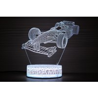 Formel 1 Vintage 3D Nachtlampe Nachtlicht Wohnkultur F1 Illusion Led Lampe Geschenk Für Ihn Geschenkidee Kindergeburtstag Auto Ferrari von TopLightsArt