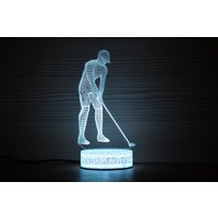 Golfspieler Golf Geschenke 3D Nachtlampe Nachtlicht Kinder Home Decor Illusion Led Lampe Geschenk Für Ihn Geschenkidee Woods von TopLightsArt