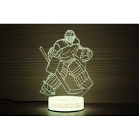 Hockey Torwart Geschenke Decor 3D Nachtlampe Nachtlicht Kinder Home Illusion Led Lampe Geschenkidee Kid Birthday Nhl von TopLightsArt
