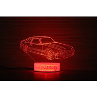 Personalisierter Ford Mustang Gt 87 Fox Körper 3D Nachtlampe Nachtlicht Kinder Licht Led Lampe Geschenk Für Ihn Geschenkidee Muskelauto von TopLightsArt