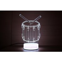 Snare Drum Geschenk Trommel Liebhaber Für Schlagzeuger 3D Nachtlampe Nachtlicht Kinder Licht Led Lampe Musik Instrument Rock von TopLightsArt