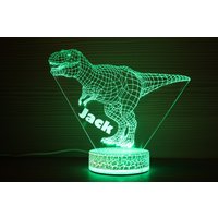 Trex Personalisierte Dinosaurier Spielzeug 3D Nachtlampe T-Rex Nachtlicht Kinder Licht Geburtstag Illusion Geschenk Für Ihn Geschenkidee von TopLightsArt