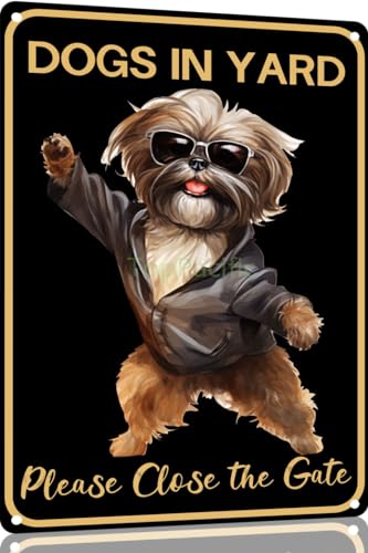 TopPacific Shih Tzu Vintage-Blechschild mit Hund im Hof, bitte schließen Sie das Tor, Metallkunst, Wandschild, Dekoration, Wandpaneel, Retro, 30,5 x 20,3 cm, für Küche für Männer und Frauen, Geschenk TopPacific Shih Tzu Vintage-Blechschild mit Hund im Hof, bitte schließen Sie das Tor, Metallkunst, Wandschild, Dekoration, Wandpaneel, Retro, 30,5 x 20,3 cm, für Küche für Männer und Frauen, Geschenk von TopPacific