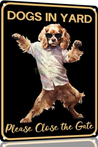 TopPacific Vintage-Blechschild mit Cockerspaniel-Motiv, Hund im Hof, bitte schließen Sie das Tor, Metallkunst, Wandschild, Dekoration, Wandpaneel, Retro, 30,5 x 20,3 cm, für Küche für Männer und TopPacific Vintage-Blechschild mit Cockerspaniel-Motiv, Hund im Hof, bitte schließen Sie das Tor, Metallkunst, Wandschild, Dekoration, Wandpaneel, Retro, 30,5 x 20,3 cm, für Küche für Männer und von TopPacific