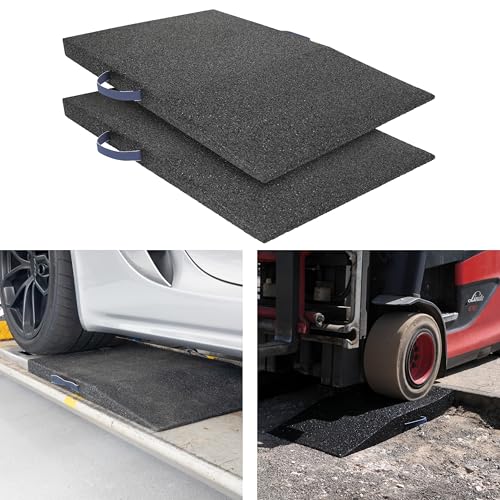 TOPRUBBER 2er Auffahrrampensatz aus Gummigranulat 800x500x45 mm von TopRubber