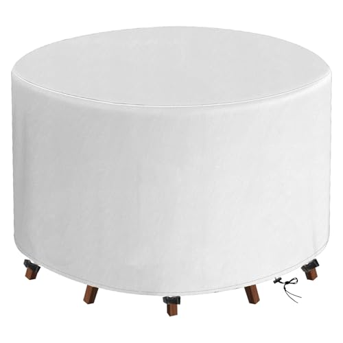 TopSoul Abdeckung Gartenmöbel Schutzhülle für Gartentische 600D Rund Loungemöbel Abdeckung wasserdichte Gartenmöbel Abdeckplane Winterfest Oxford Gewebe Abdeckhauben für Tische Stühle Sofas 200x100cm von TopSoul