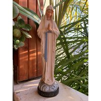Vintage-Banneux N.d. Heilige Jungfrau Maria Betende Figur Fatima Madonna 12, 5" Selten von TopSpice