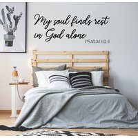 In Gott Allein Findet Meine Seele Ruhe | Schrift Wandaufkleber Zitat Aufkleber von TopStickersAndDecals