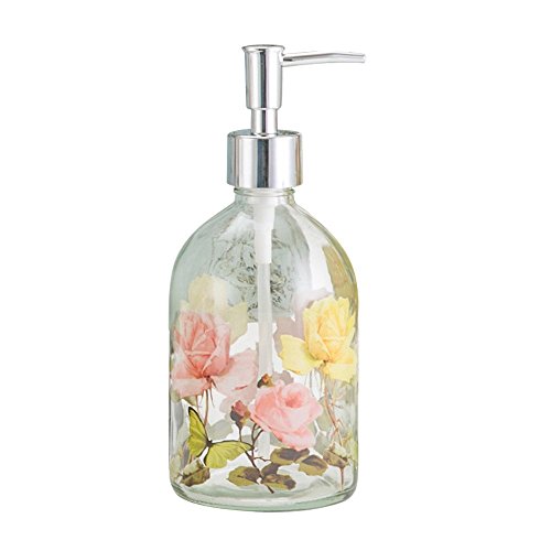 Ivy Home Seifenspender Glas Flasche mit Dosierpumpe Kunststoff Gelb von Topadorn