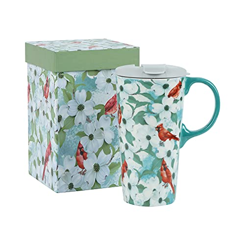 Keramiktasse Porzellan Kaffeetasse mit auslaufsicherem Deckel und Box, 500 ml von Topadorn