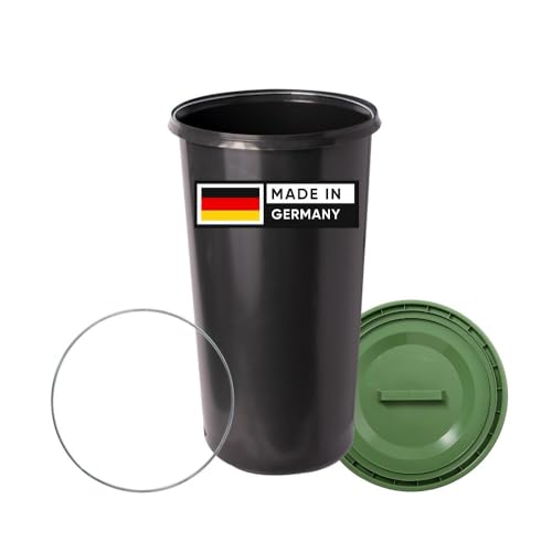 Topanbieter999 TOPANBIETER 999 60 Liter Mülleimer Sack-Ständer Gelber Sack Eimer Müllsackständer mit grünem Deckel - Ring von Topanbieter999