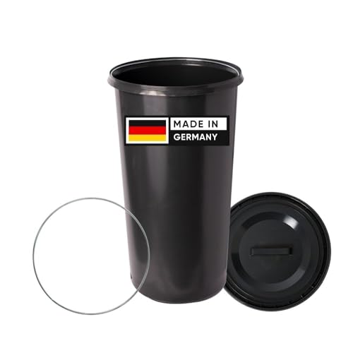 Topanbieter999 TOPANBIETER 999 60 Liter Mülleimer Sack-Ständer Gelber Sack Eimer Müllsackständer mit schwarzem Deckel - Ring von Topanbieter999