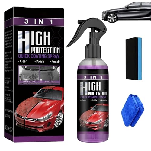 High Protection 3in1 Spray, 3-in-1-Autolackspray mit Hohem Schutz, 3 in 1 high Protection Spray, Car Coating Spray, Multi Functional Coating Renewal Agent (1pcs) von Topbashgo