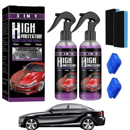 High Protection 3in1 Spray, 3-in-1-Autolackspray mit Hohem Schutz, 3 in 1 high Protection Spray, Car Coating Spray, Multi Functional Coating Renewal Agent (2pcs) von Topbashgo